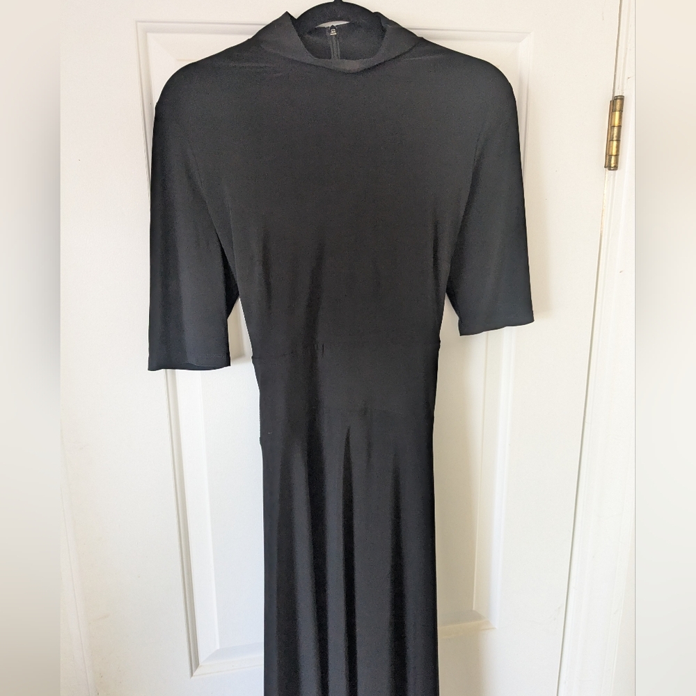Lauren Ralph Lauren Black Mock Neck  Dress Size 10